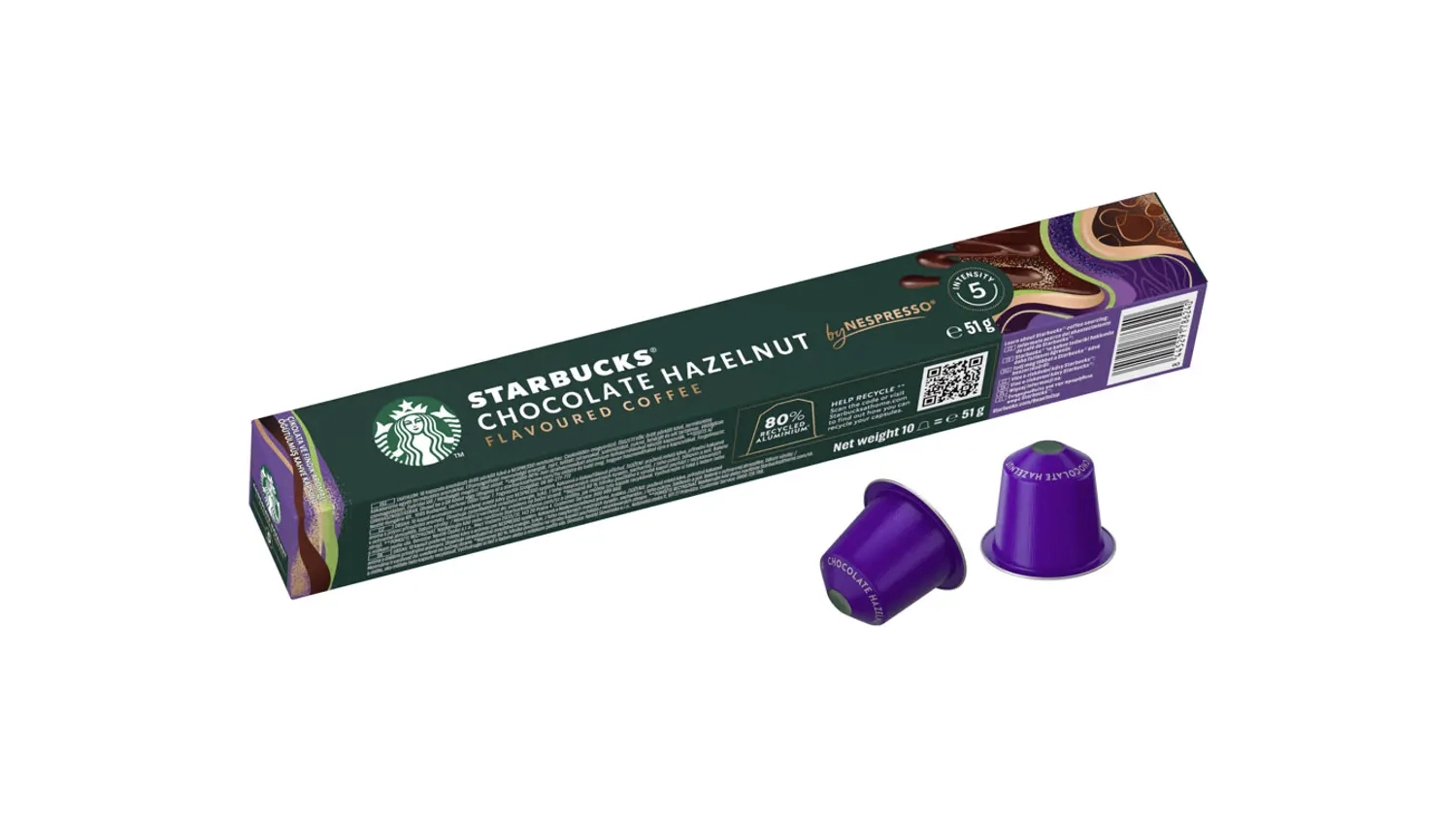 Kapsle Nespresso Starbucks Chocolate Hazelnut Flavoured Coffee 10 ks