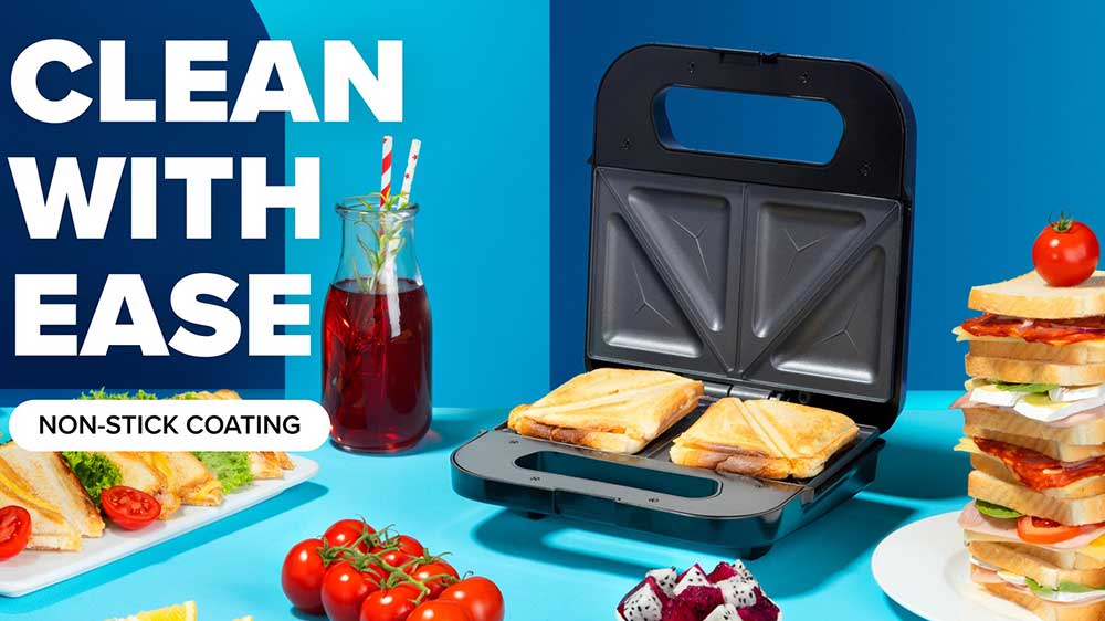 Otevřený toustovač Niceboy S1 ION na stole s jídem_02