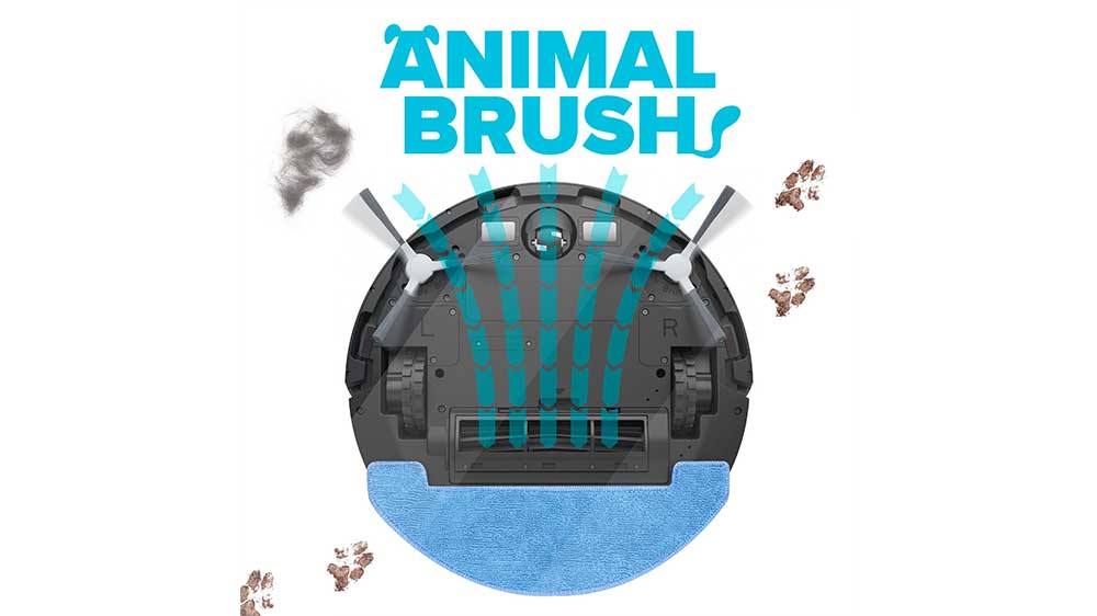 Kartáč Animal Brush u robotického vysavače Niceboy ION Charles i10 White na podlaze_04