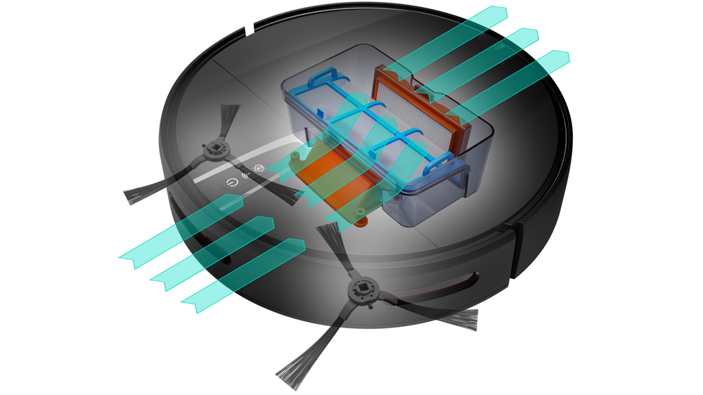 Třístupňový filtrační systém u robotického vysavače Niceboy ION Charles i4 Black_03