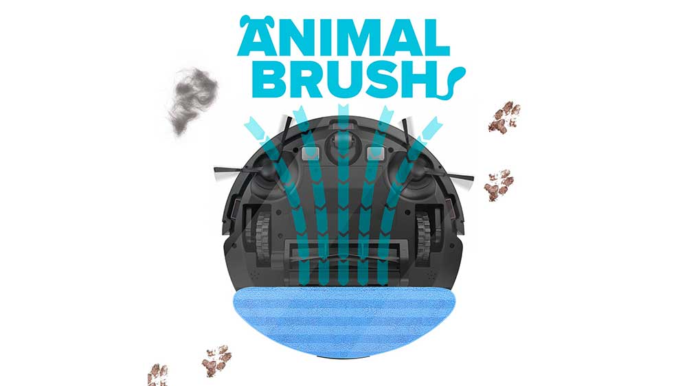 Kartáč Animal Brush u robotického vysavače Niceboy ION Charles i9 Plus White na podlaze_04