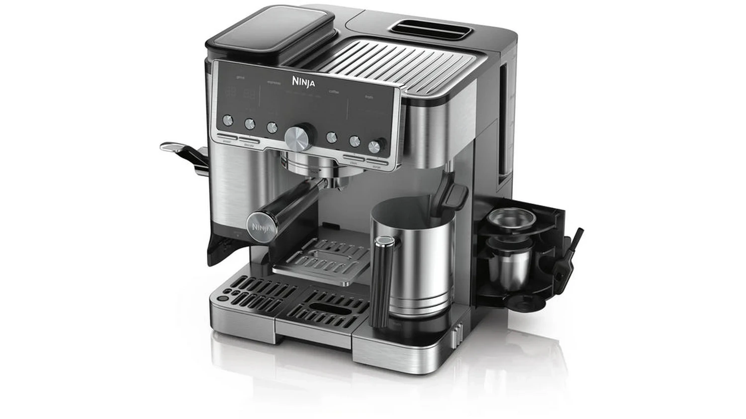 P&aacute;kov&yacute; k&aacute;vovar Ninja ES701EU Luxe Caf&eacute; Premier 3v1 pohled &scaron;ikmo ze strany