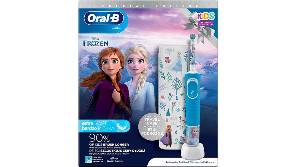 Elektrický zubní kartáček ORAL-B Vitality Pro Kids Frozen + cestovní pouzdro