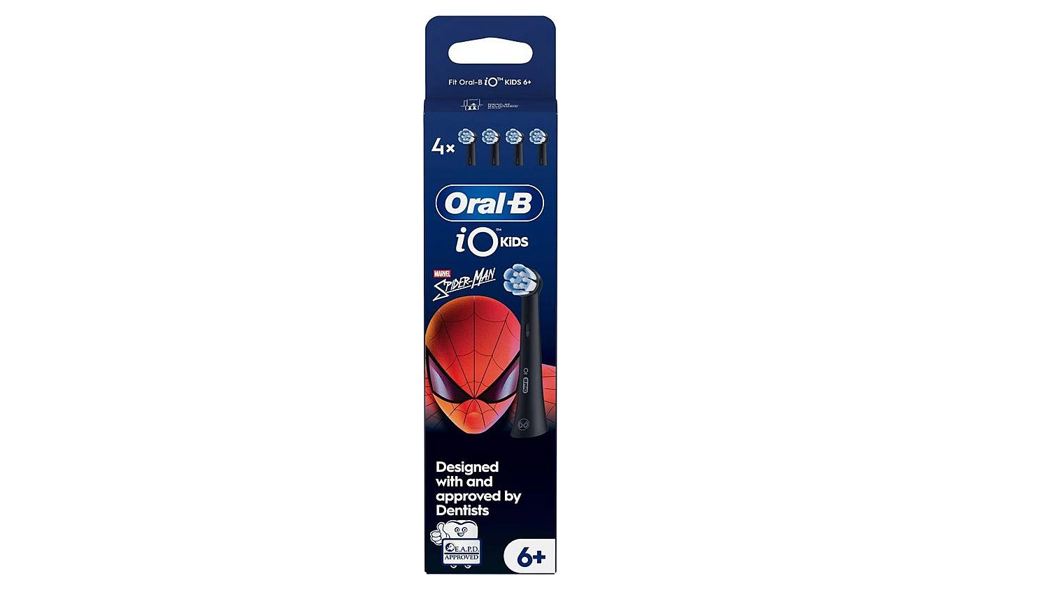 N&aacute;hradn&aacute; hlavica ku kefke Oral-B iO Kids Spiderman 4 ks balenie