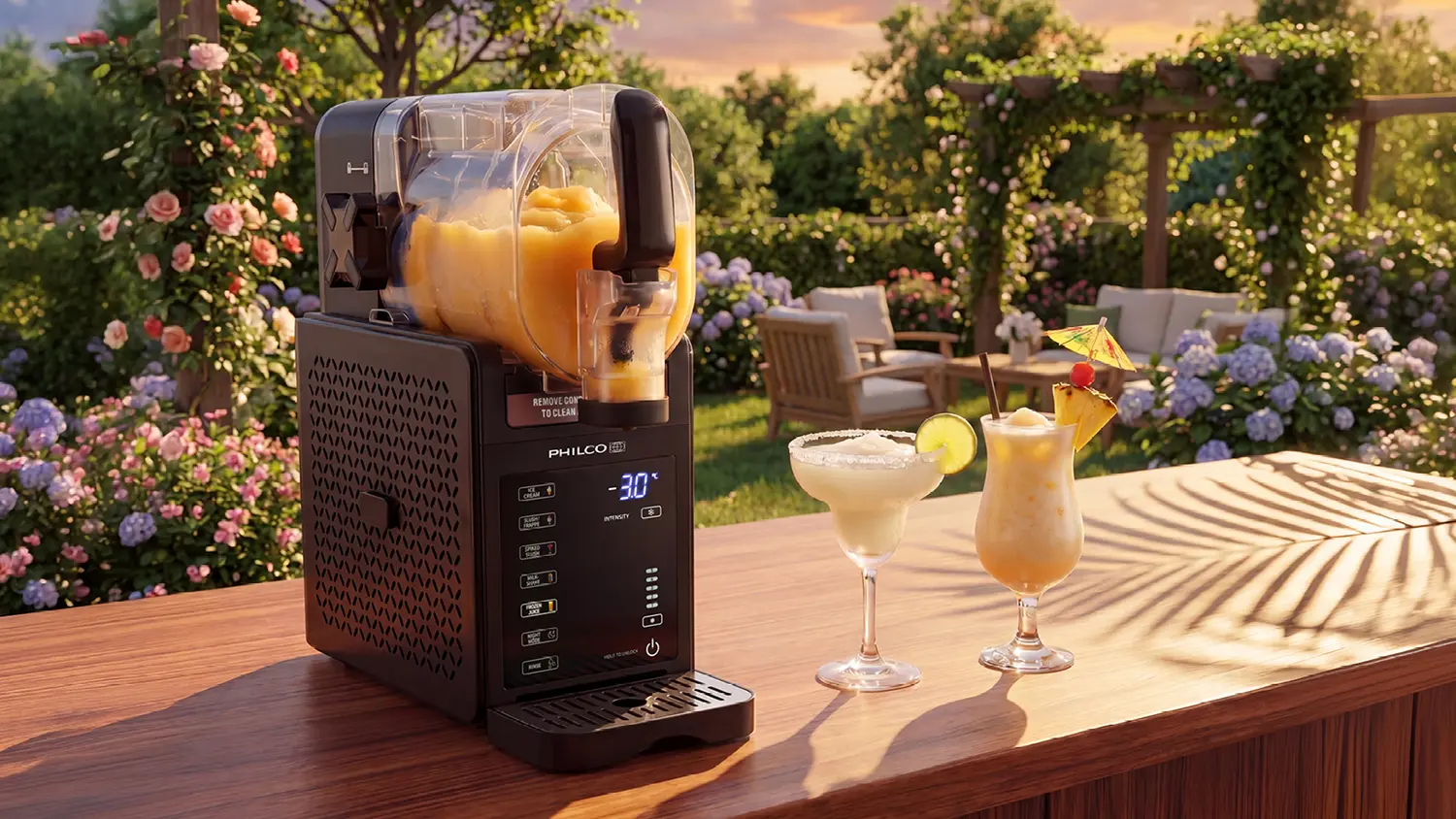 Možnost využit vrobnku ledov třtě Slushie Machine Philco PSM 1712 na letn mchan npoje