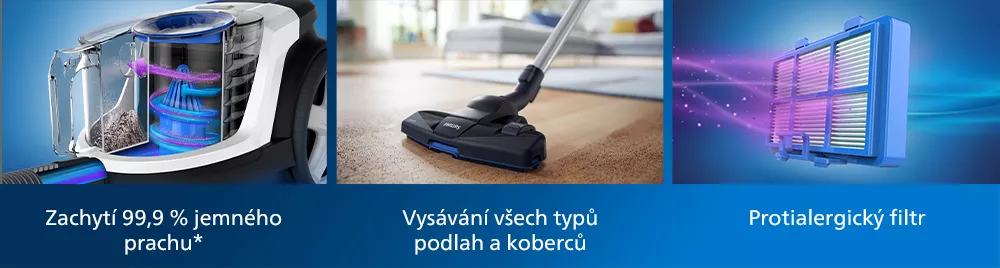 Bezsáčkový vysavač PHILIPS PowerPro Compact Řada 3000 FC933009