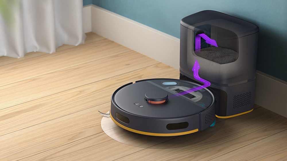 Robotick&yacute; vysavač Philips Series 2000 XU2100/10 automaticky vyprazdňuje z&aacute;sobn&iacute;k na prach ve stanici_04