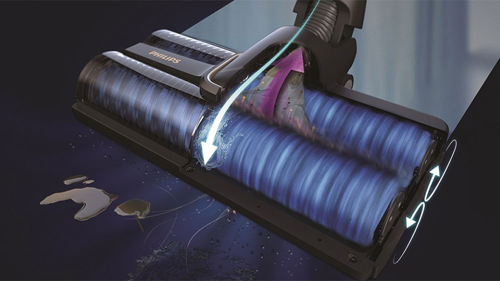 Kartáče tyčového aku vysavače Philips se samy čistí_04