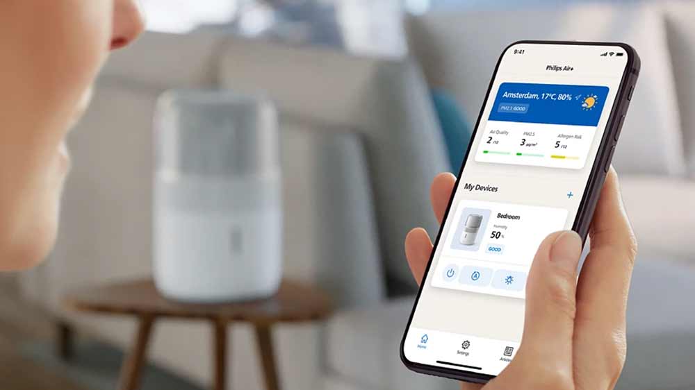 Aplikace Air+ ke zvlhčovači vzduchu Philips HU5710/03_05