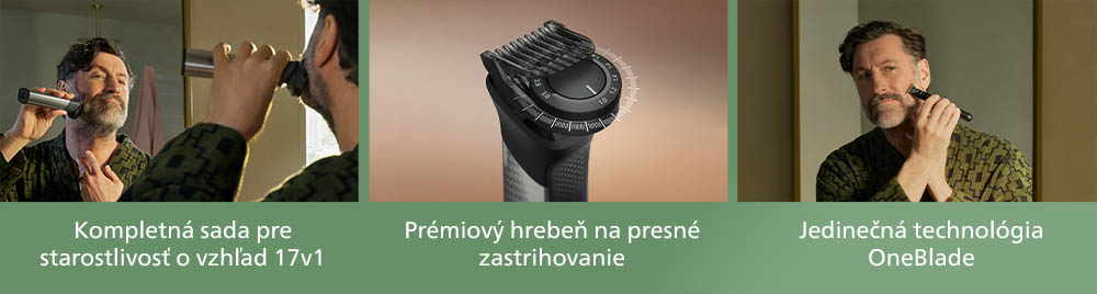 Multifunkčný zastrihávač + Philips OneBlade na tvár Philips Series 9000 MG9535/15