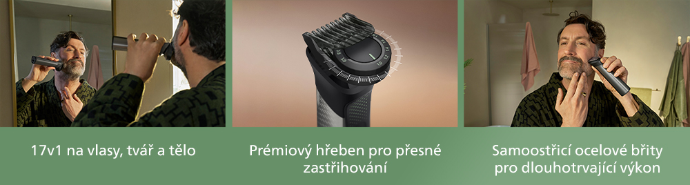 Multifunkčn&iacute; zastřihovač na tv&aacute;ř, vlasy a tělo 17v1 Philips Series 7000 MG7951/15