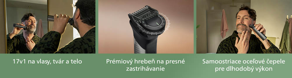 Multifunkčný zastrihávač na tvár, vlasy a telo 17v1 Philips Series 7000 MG7951/15