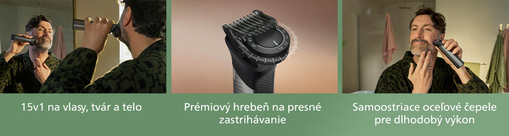Multifunkčný zastrihávač na tvár, vlasy a telo 15v1 Philips Series 7000 MG7921/15