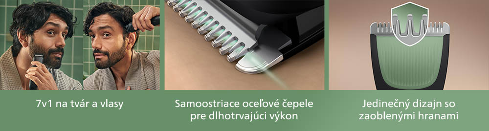 Multifunkčný zastrihávač na tvár a vlasy 7v1 Philips Series 3000 MG3920/15