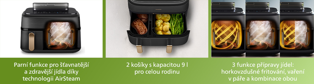 Banner k Philips Airfryer Dual basket 9l NA352/00