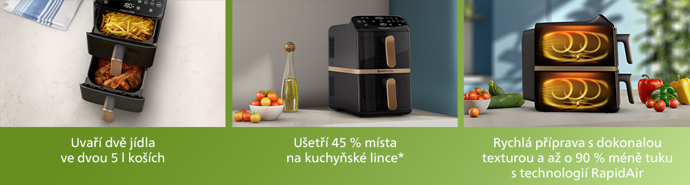 Horkovzdušná fritéza s dvěma koši nad sebou PHILIPS Řada 4000 NA46270