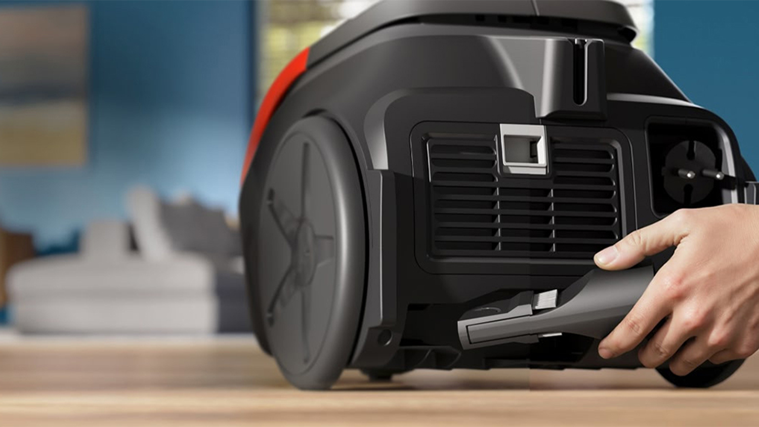Sáčkový vysavač XD1111/10 Philips Series 1000 s pohledem na štěrbinový nástavec