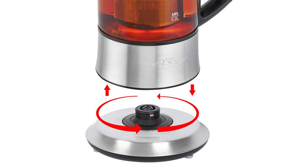 Čajovar ProfiCook TK 1165360° konektor _03