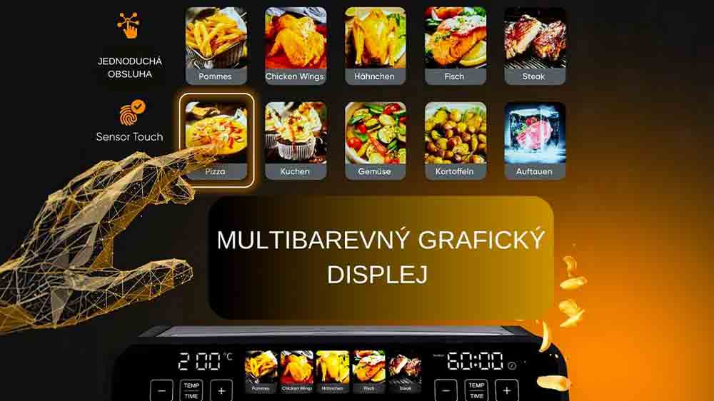 Multibarevný grafický displej horkovzdušné fritézy ProfiCook_03