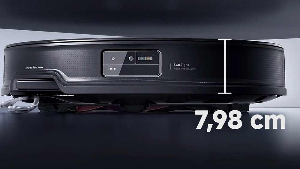 Robotický vysavač s mopem Roborock Saros 10R je vysoký necelých 8 cm_08