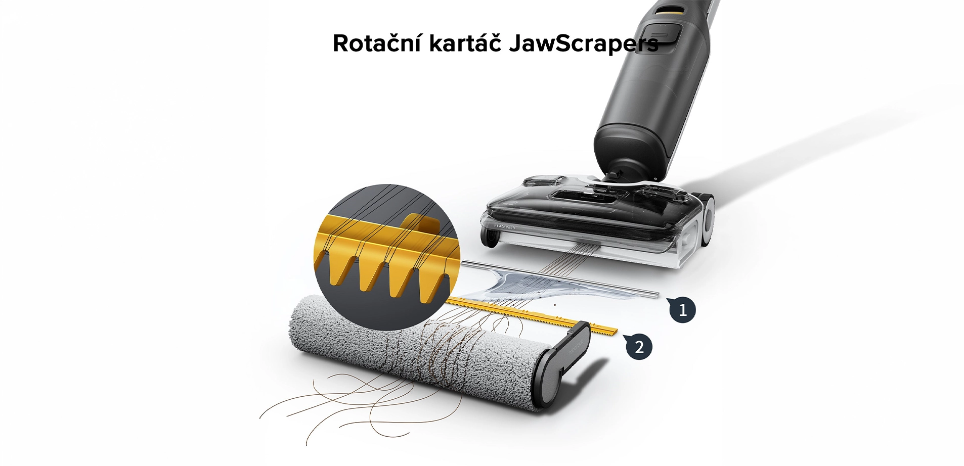 Detail rotačního kartáče