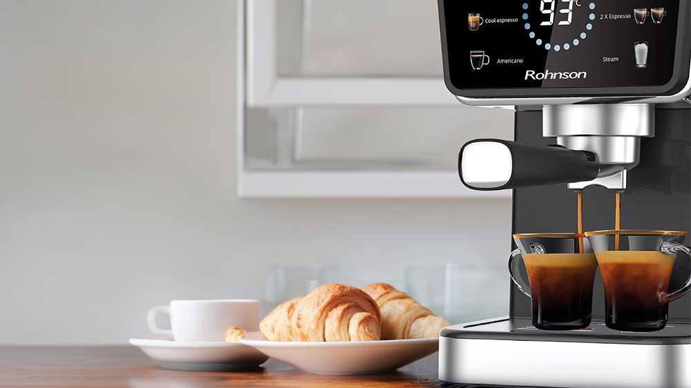 Pákové espresso Rohnson R-98015 na kuchyňské lince_02