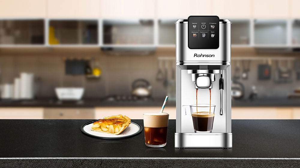Pákové espresso Rohnson R-98016 na kuchyňské lince_02