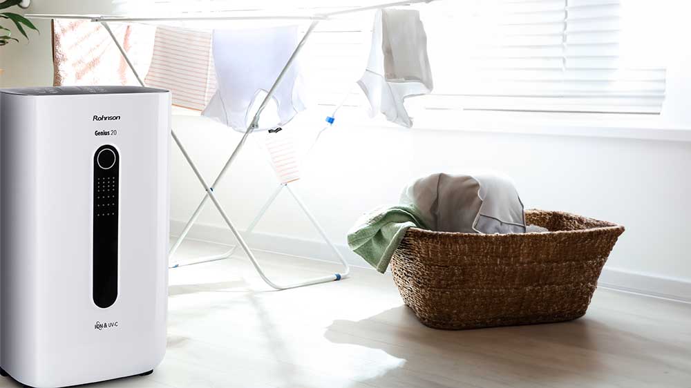 Režim sušení přádla u odvlhčovače vzduchu Rohnson R-9920 W Genius 20 Wi-Fi ION and UV-C_03