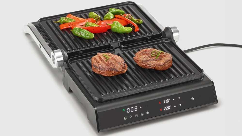 Kontaktní gril Severin KG 2399 grilování masa a zeleniny_02