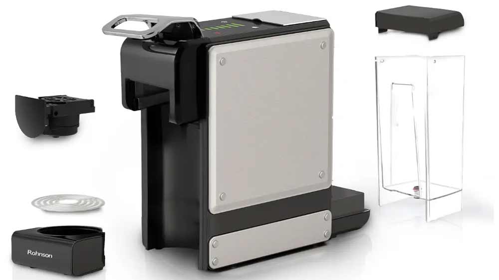 Kávovar na kapsle Rohnson R-98044 s vyjmutým odkapávacím táckem, nádržkou na vodu a zásobníkem na kapsli_03