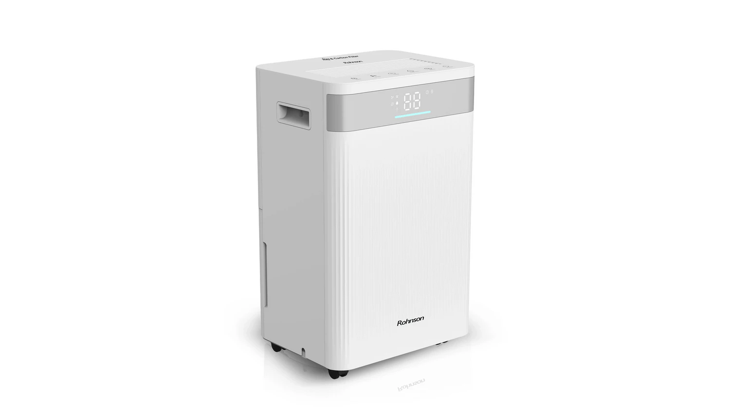 Odvlhčovač vzduchu Rohnson R-91620 Ion & Carbon Filter pohled z boku