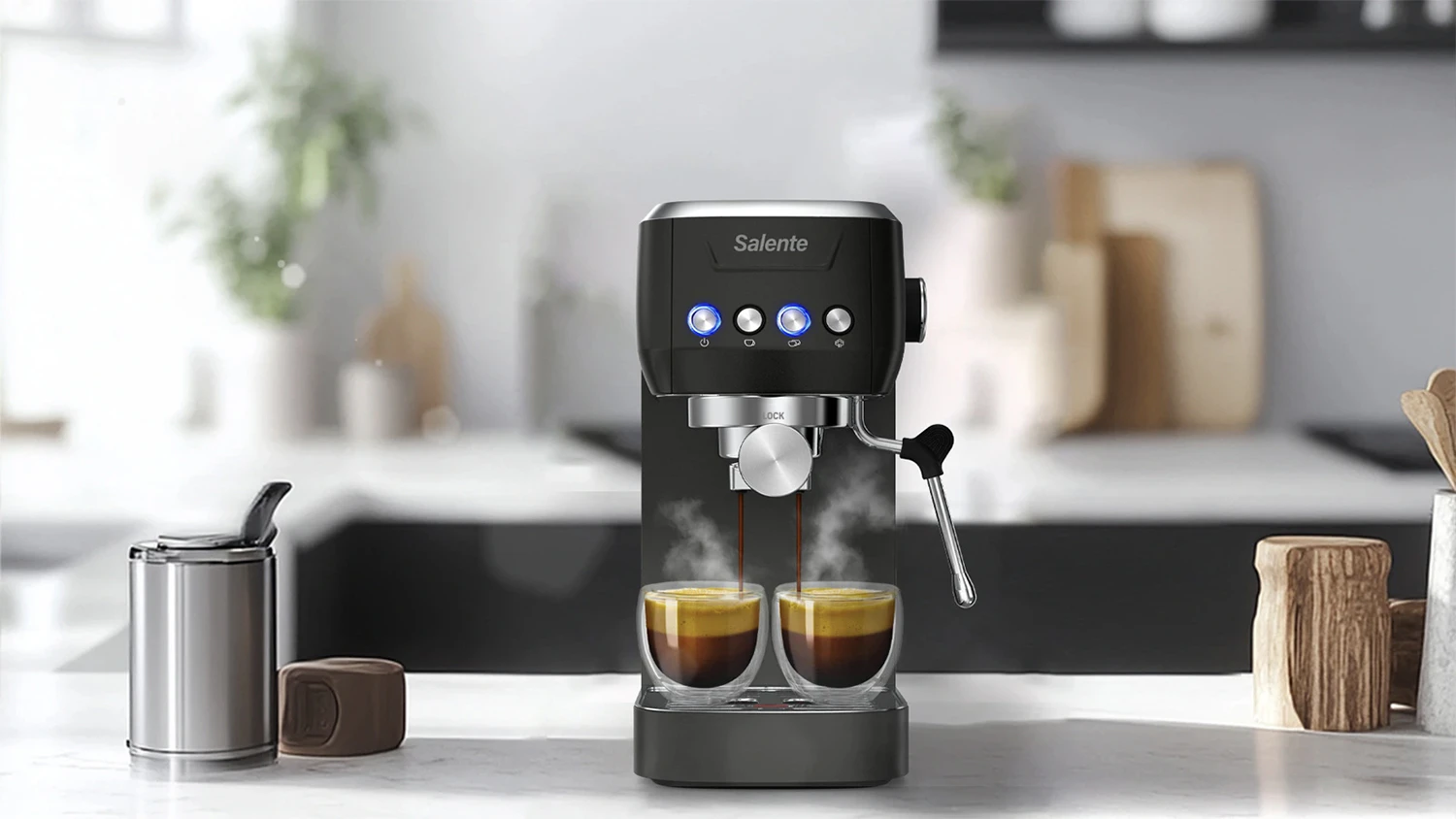 Pákový kávovar Salente Coffio v kuchyni