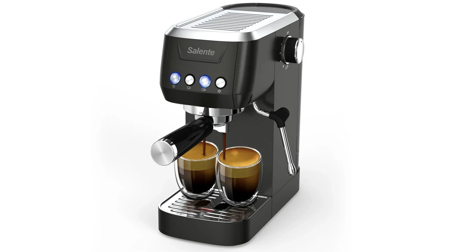 Pákový kávovar Salente Coffio s připravenou kávou