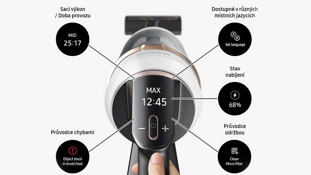 Pohled na LCD displej s nabídkou různých funkcí_03