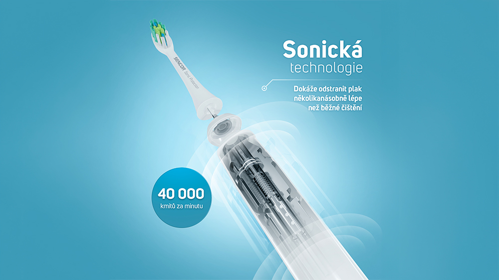 Elektrický sonický zubní kartáček Sencor SOC 4103GD