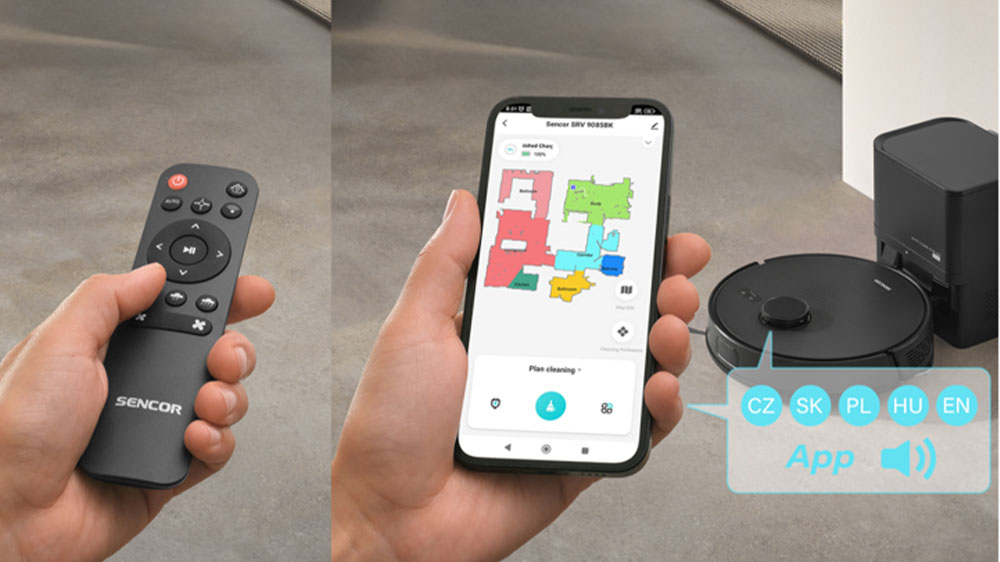 Sencor Robotický vysavač SRV 9020BK
