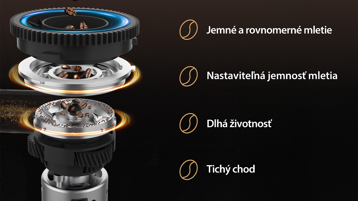 Keramický mlýnek s devíti stupni hrubosti