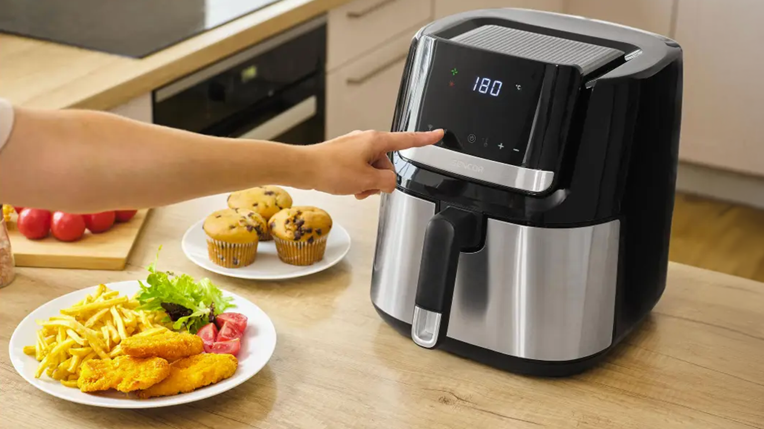 Ovládání horkovzdušné fritézy sencor SFR 6600SS