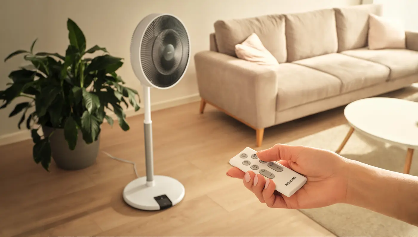 Távirányító a Sencor SFN 4091WH állóventilátor kényelmes vezérléséhez