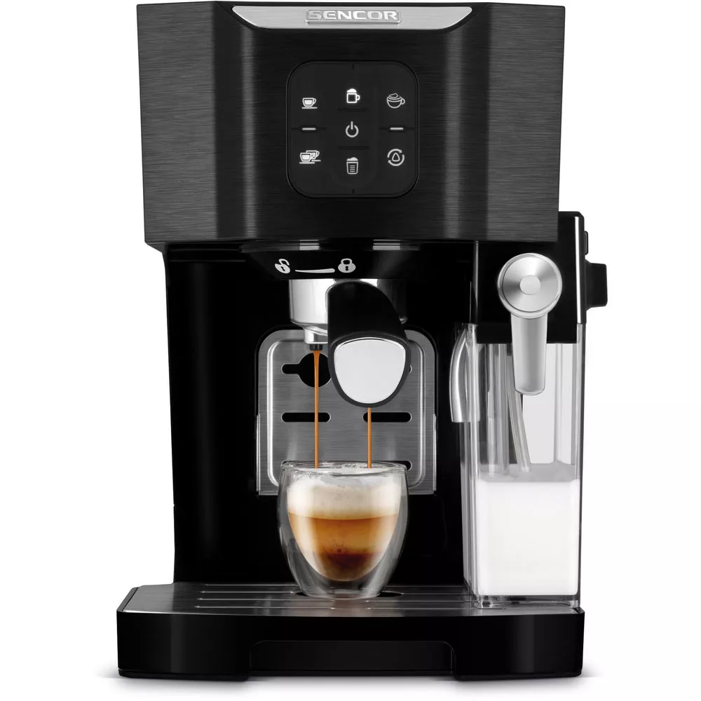Pákový kávovar Sencor SES 4040BK příprava latté_04