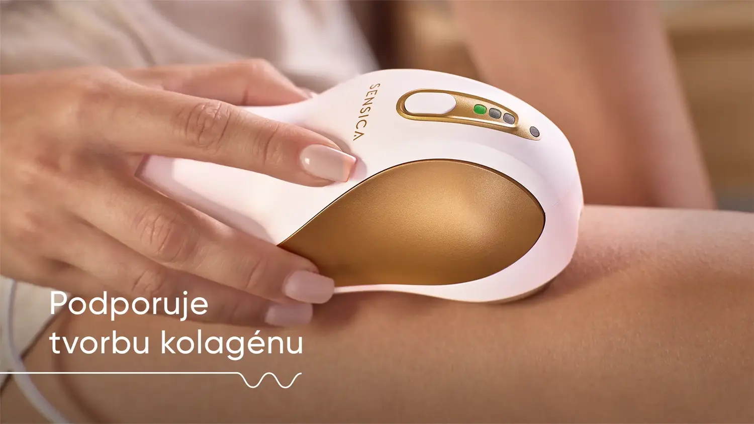 Priblížený záber na zariadenie Sensica Sensifirm ošetrujúce nohu