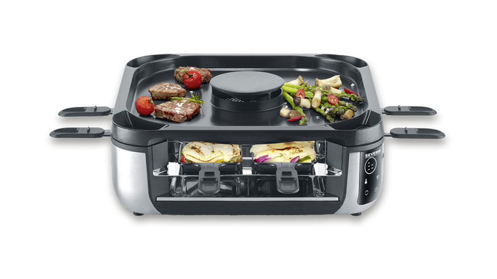 Raclette gril Severin RG 2379 SEVENTO Smokeless s jídlem_02