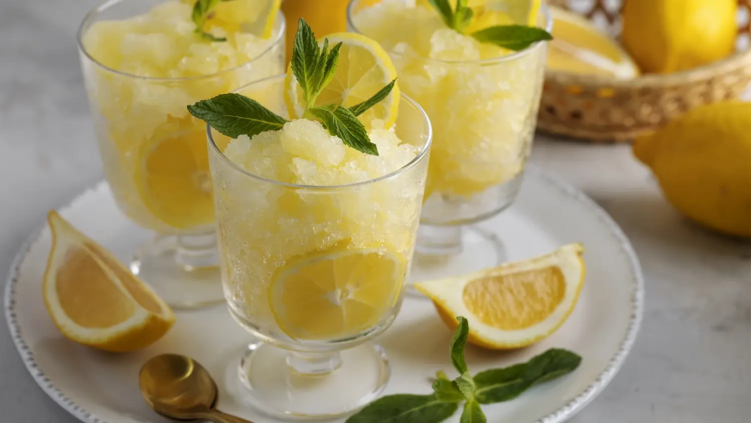 Domácí citronová ledová tříšť
