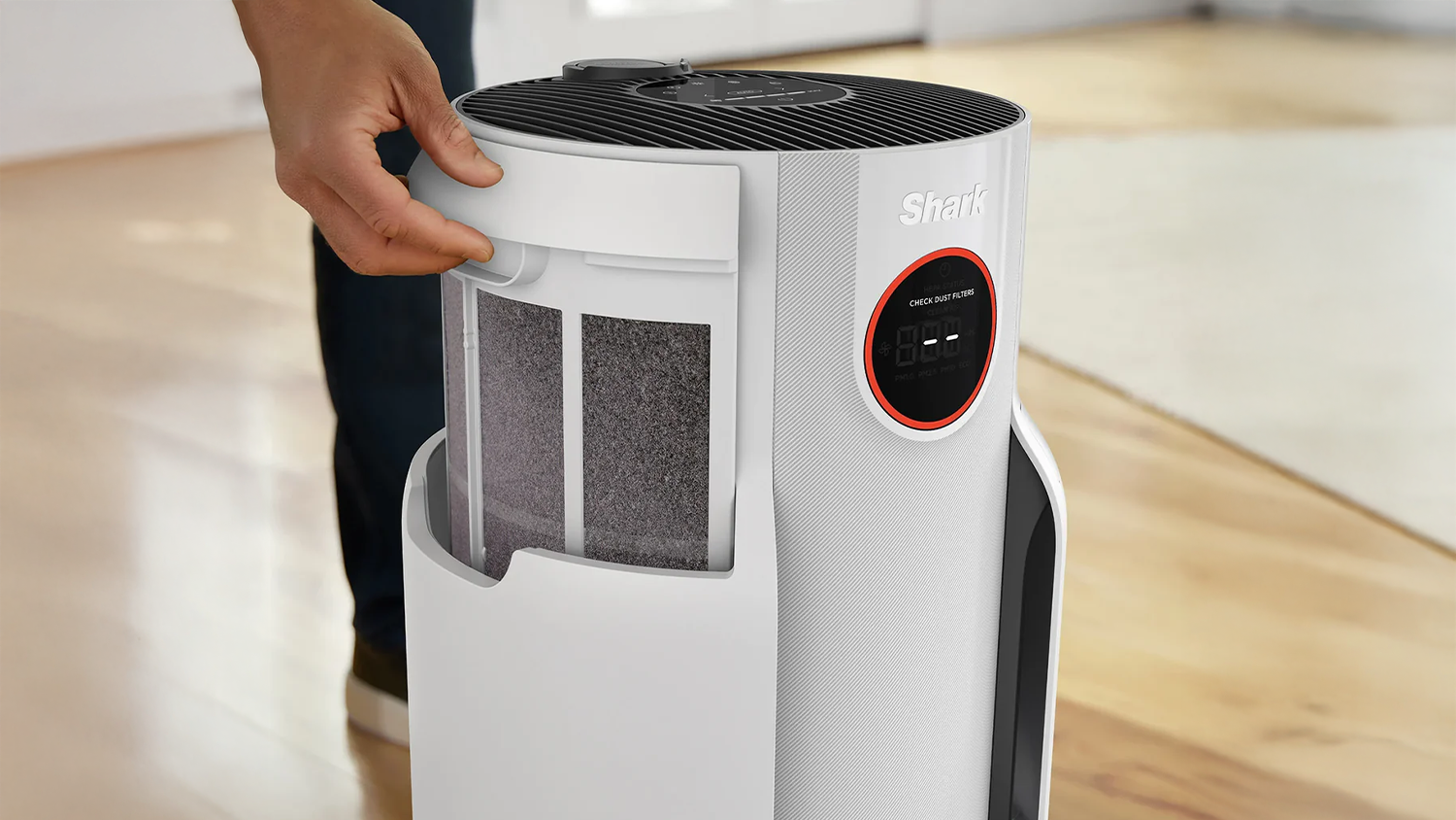 &Scaron;tvorvrstvov&aacute; v&yacute;konn&aacute; filtr&aacute;cia pri čističke vzduchu Shark HP150EU Never Change