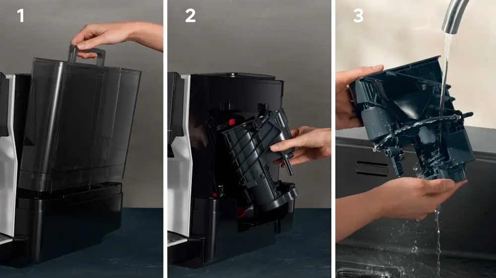 Nádobka na vodu a spařovací jednotka automatického kávovaru Siemens TP715R07_06