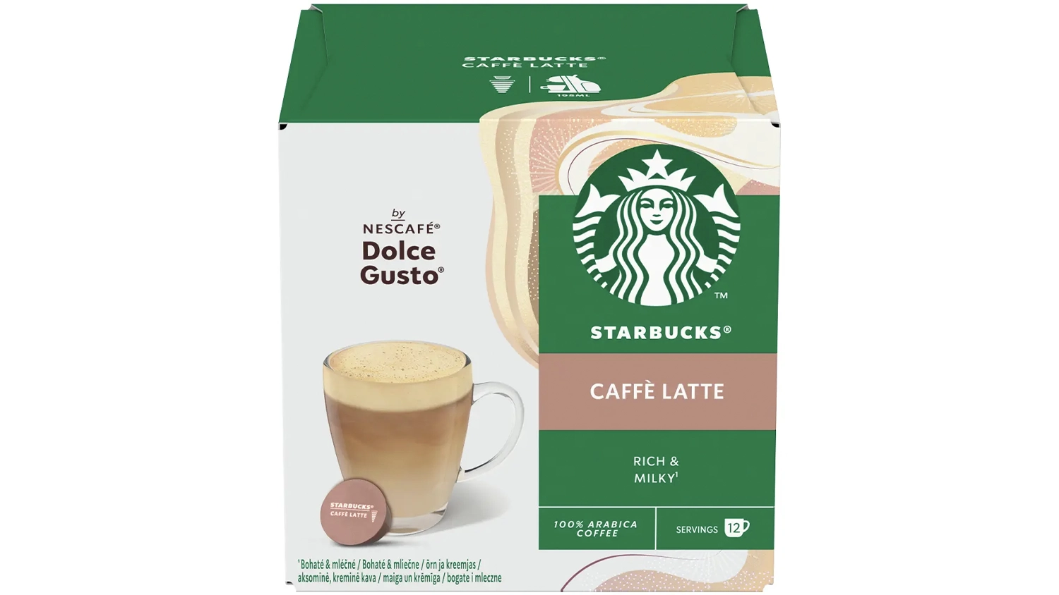 Kapsuly Starbucks Dolce Gusto Caff&eacute; Latte 12 ks