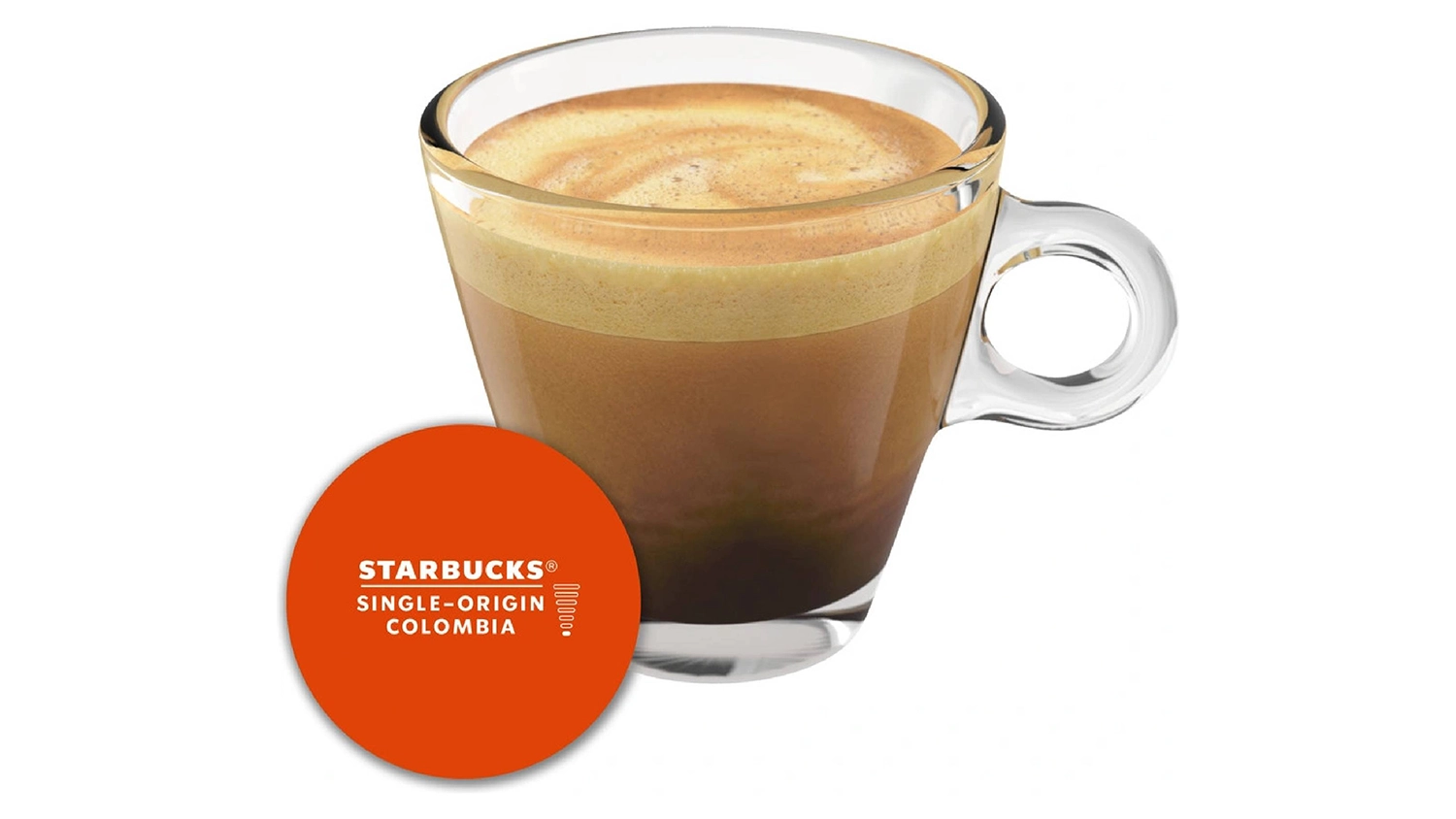 Espresso Starbucks Origin Colombia připraven&eacute; z kapsl&iacute; Dolce Gusto