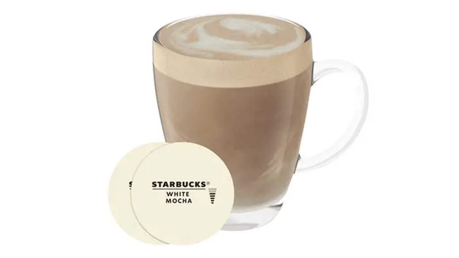 White Mocha Starbucks připraven&aacute; z kapsl&iacute; Dolce Gusto