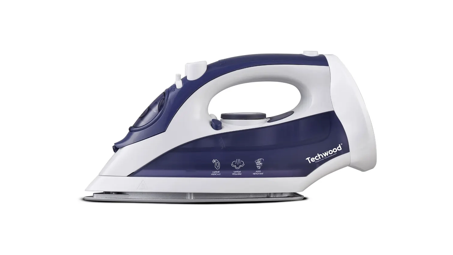 Napařovac&iacute; žehlička Techwood TFS249 b&iacute;lo-fialov&aacute; bočn&iacute; pohled