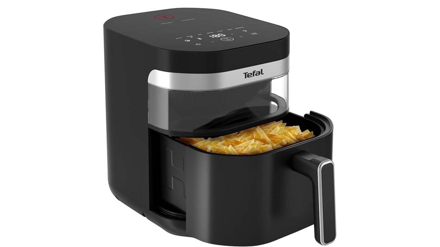 Pohled z předu na horkovzdušnou fritézu Tefal Easy Fry Infrared EY832HE0
